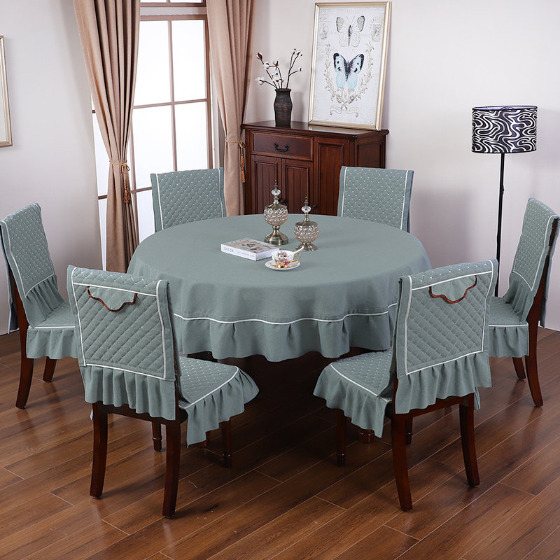 Table Cloth Round Table Cloth Chair Package Chair Cover Home Modern Minimalist Dining Table Sleeve Chair Cushion Suit Chair Cover