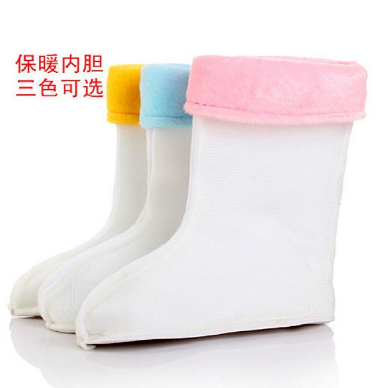 Male and female children rain shoes cotton cover leather mouth liner detachable winter plus suede waterproof warm liner thickened rain boots
