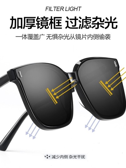 GM sunglasses for men with trendy large frames and big faces for driving special polarized anti-UV sunglasses for myopia with degrees