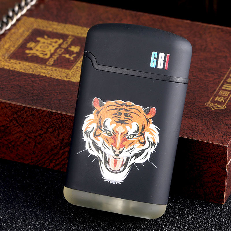 Big boat windproof inflatable lighter birthday gift men's lighter creative personality windproof straight into can light cigars