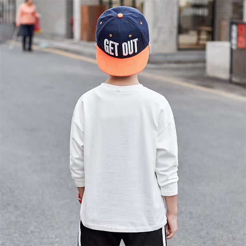 Tiến sĩ váy chỉnh sửa boy đáy áo 2020 cậu bé thủy triều mới dài tay T-shirt trong khí quyển của đầu lớn cho trẻ em.