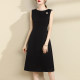 Ink Qinghua 2024 ພາກຮຽນ spring ໃຫມ່ຄົນອັບເດດ: vest dress slimming sleeveless dress versatile bottoming ພຽງເລັກນ້ອຍສີດໍາ dress