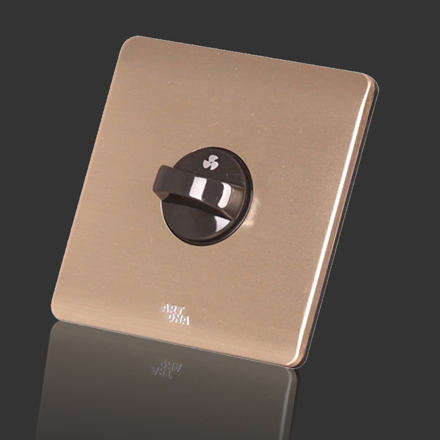 Ydot A66 Champagne Gold Wire Drawing Switch Socket Ceiling Fan Speed Governor Electric Fan Throttle Variable Speed Wall Panel