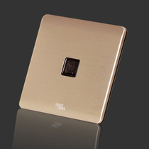 Yadian ART A66 single telephone socket panel 86 type wall single telephone switch socket champagne gold brushed