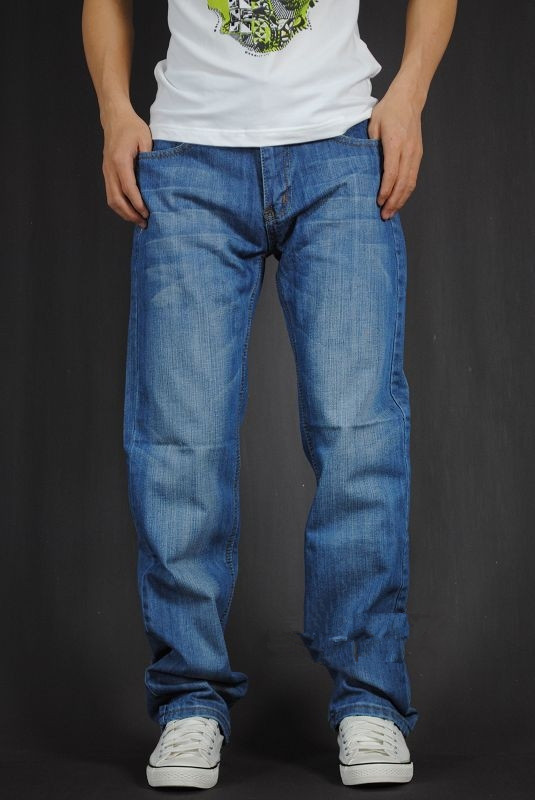Mùa thu đông quần jeans mới màu xanh nhạt nam thẳng quần dài giản dị cộng với phân bón XL quần bò nam đẹp