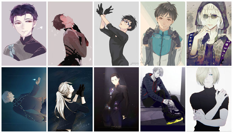 Yuri YURI trên ICE trên Ice Crystal Scrub Card Sticker Anime Card Sticker Ngoại vi - Carton / Hoạt hình liên quan những hình sticker cute
