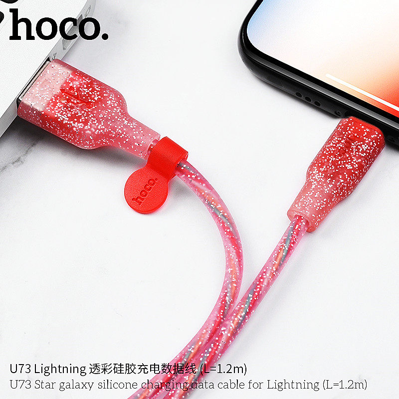 hoco. U73 transparent bright sparkling powder Tanabata noble silicone data cable suitable for iphone Android typc mobile phone