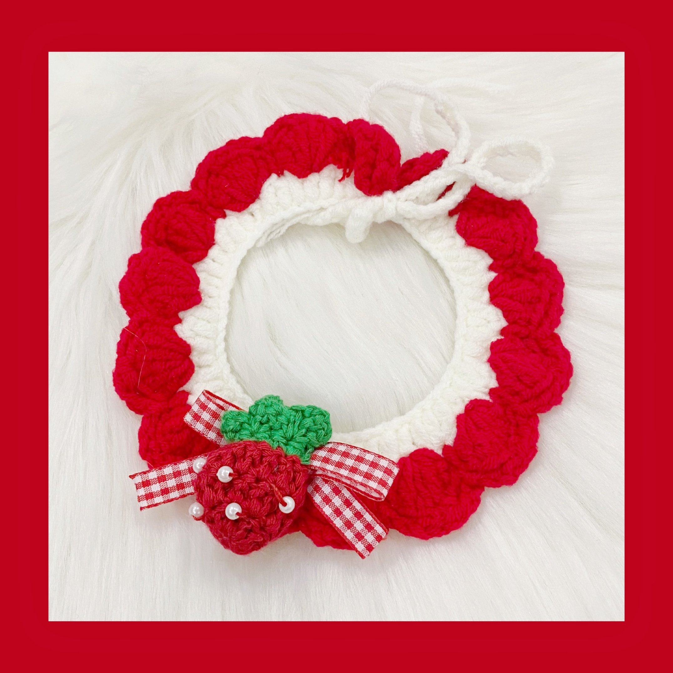 Cat bib collar handmade diy wool knitting collar English short blue and white puppet dog Teddy Corgi than bear