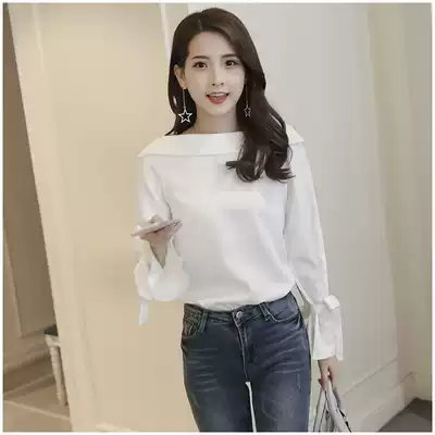 Van Chy 2021 autumn new women's fashion temperament shoulder top design loose thin white shirt