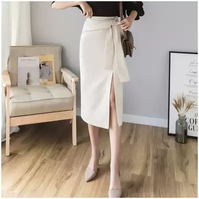 Fenchy summer new fashion wild strap medium and long version of high waist split skirt slim one step hip skirt