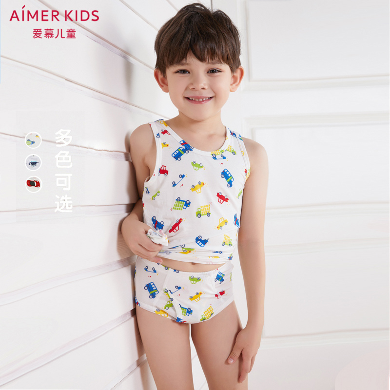 Aimerkids Children Modall Cartoon Mid-Waist Triangle Underwear AK221902 Boy AK2220043