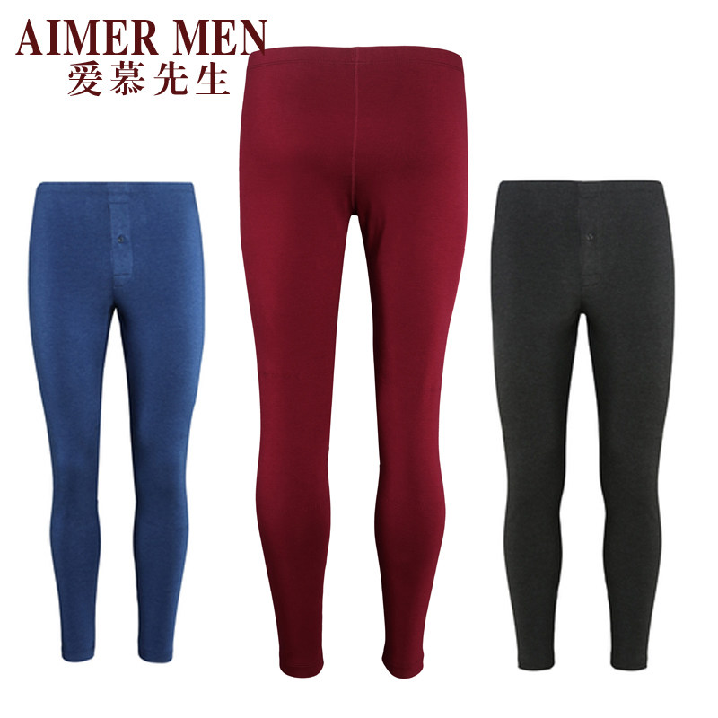 Mr. AIMER Brand Duvet Double Layer Thick SANITARY PANTS WARM Knee Triple Layer Men Warm Pants NS73A573