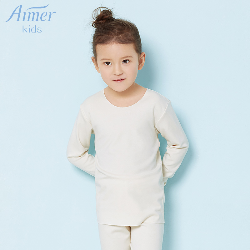 aimer kidsAIMER Children girl's milk No marks Modell underwear Long sleeves bottom blouses AK172T51