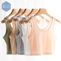 Short small camisole female bottom with cotton black bandeau girl student outside wearing strapless top summer