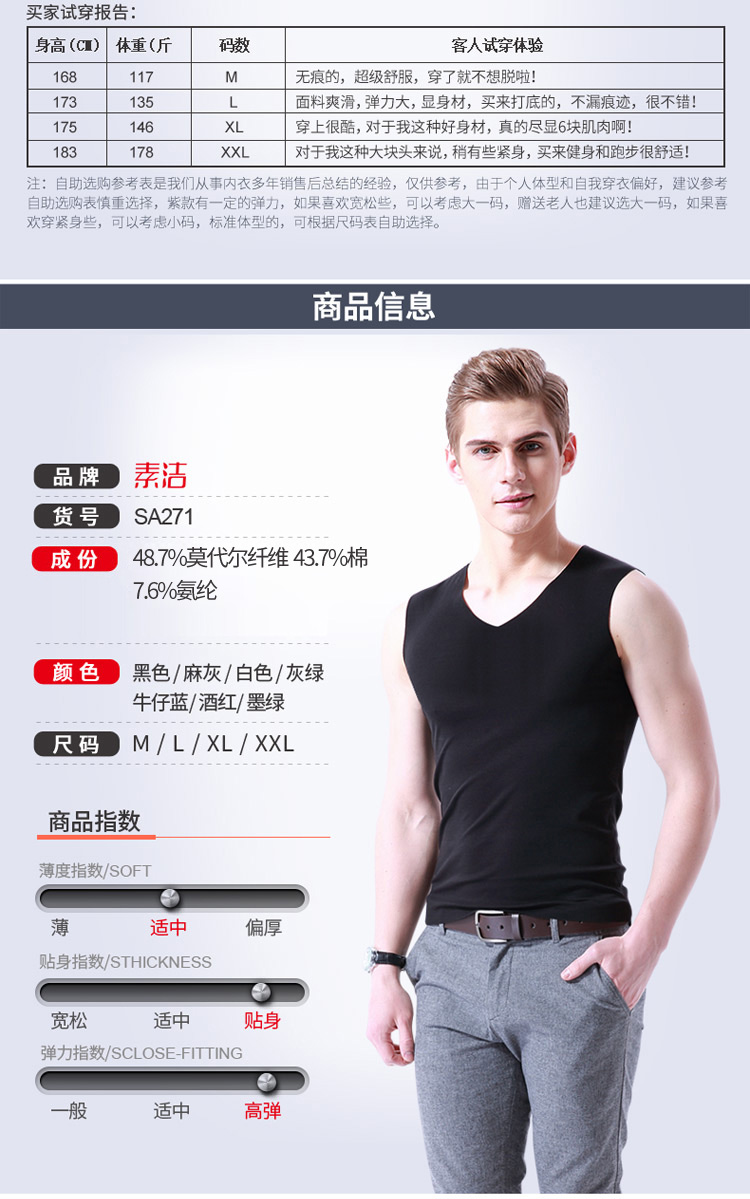 Áo liền quần nam lụa lụa modal cotton mùa hè vai rộng V-cổ không tay áo thun bó sát thể thao - Áo vest cotton áo ghi lê nhiều túi