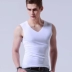 Áo liền quần nam lụa lụa modal cotton mùa hè vai rộng V-cổ không tay áo thun bó sát thể thao - Áo vest cotton vest khoác nam Áo vest cotton