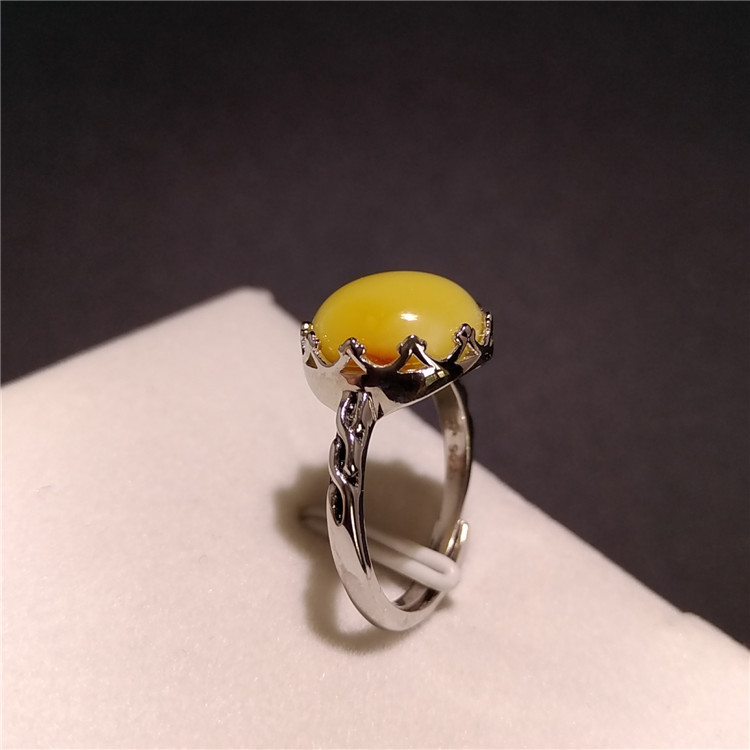 (Extra) 925 Silver Live Back Holding Gem Size Approx 11*11mm Amber Honey Wax Diy