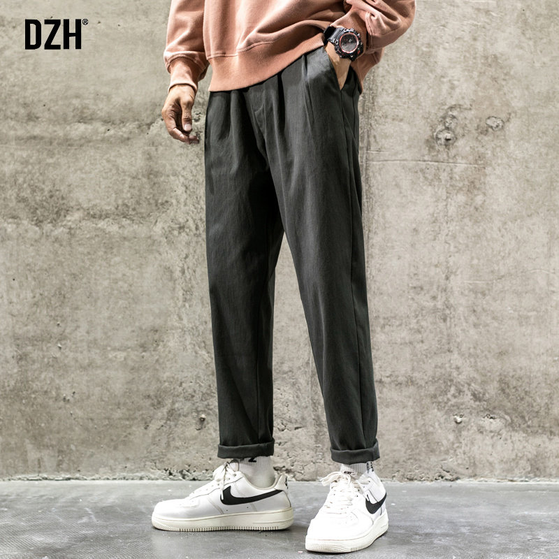 Men Casual Pants Trendy Black Pants Men's Body Smoke Tubes Pants West Pants Pants Pants Trousers Pants Men Pants Spring Fall Feeling Straight Fit Pants