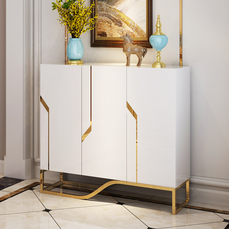 Shoes cabinet black wooden home doorway entrance to the house Hyun Guan Modern Brief Nordic Large Storage Partition Light Lavish Cabinet