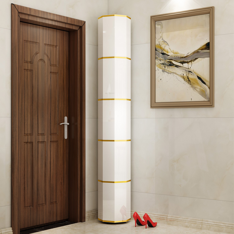 Rotating shoe cabinet containing deviner home doorway entrance door entry into the house Entrance Door Hall Partition minimalist modern narrow and high standing