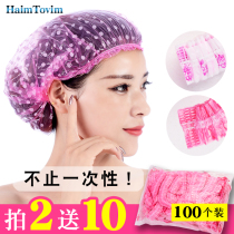Increase and thicken disposable waterproof shower cap transparent baking oil cap heating hair mask special care household shower cap female