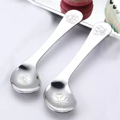 2 German 304 stainless steel baby spoon learning to eat training spoon children spoon baby spoon