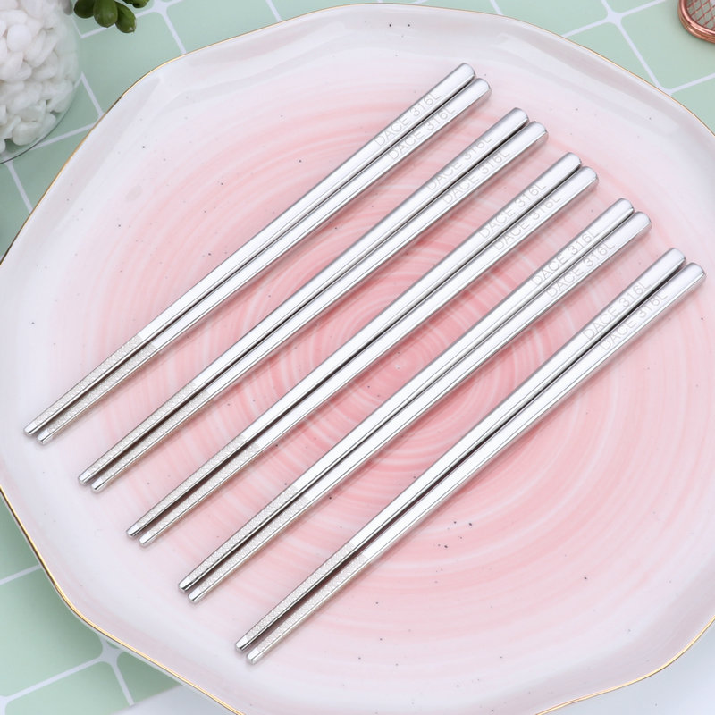 2 Two lunch box 316L stainless steel chopsticks 18 5cm children stainless steel chopsticks anti-slip anti-mould chopsticks