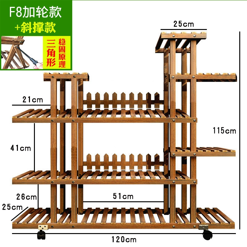 kệ sắt ban công Chậu hoa mọng nước và giá đỡ hoa bằng gỗ nguyên khối nhiều lớp từ trần đến sàn trong nhà ban công phòng khách nhà củ cải xanh giá để đồ trang trí kệ sách 1m2 