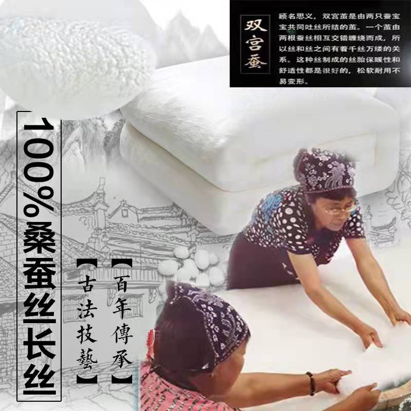 Special class pure handmade 100% Double single all-cotton silkworm filament Wedding Celebration Spring Summer Autumn Winter Season Universal Silk Quilt