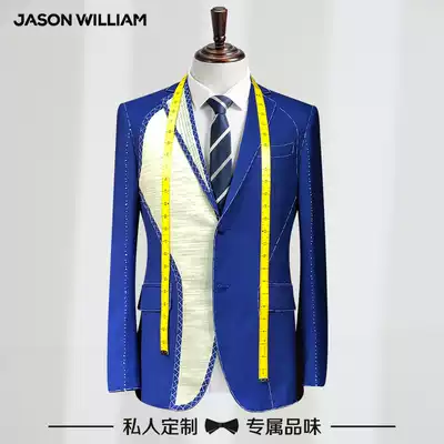Private custom suit men and women slim groom wedding enterprise group tailor-made high-end handmade suit customization