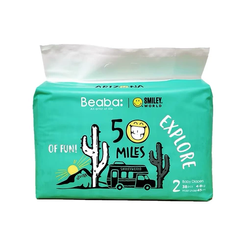 Beababa Baba Baby Улыбающийся подгузник брюки брюки, ультра -тонкий сухой, дышащий, моча, без мокрого кода SMLXXL
