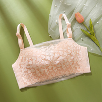 Breasted underwear women gather small flat breasts without steel ring to gather thickened lace sexy adjustment type explicit bra bra