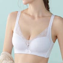 Space cotton underwear womens thin breathable non-steel ring gathered sexy lace summer ultra-thin bra clothes small chest white