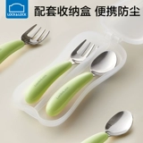 Детская ложка для тренировок, посуда из нержавеющей стали для кормления, комплект