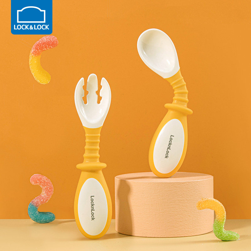 Music buckle Buckle Baby School Eating Training Spoon Baby Elbow Spoon Deputy Food Tablespoon Bendable Child Fork Spoon Cutlery