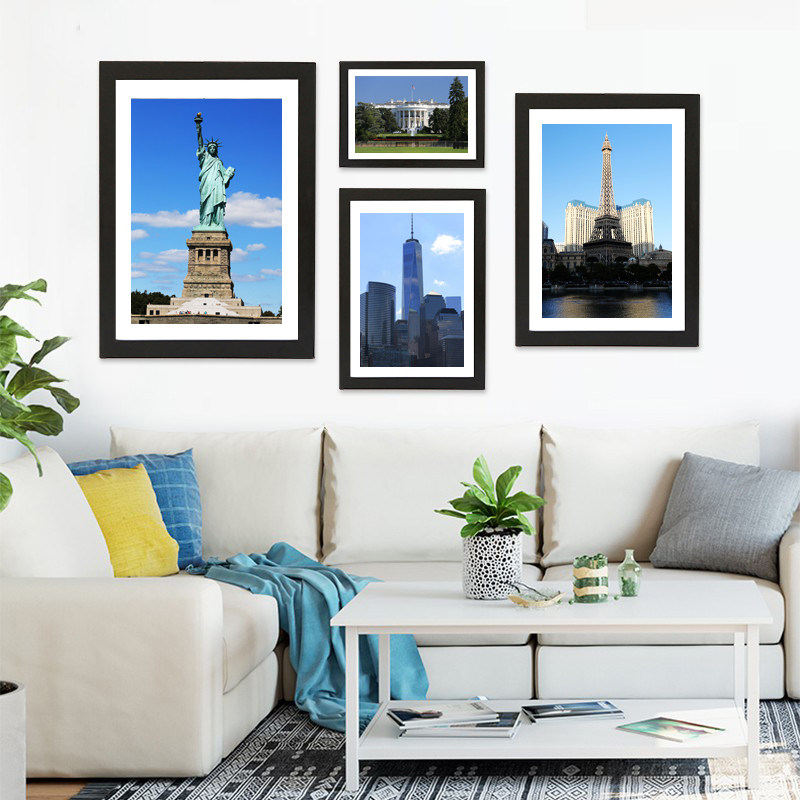 [USD 9.76] Solid Wooden Photo Frame Hanging Wall Painting Frame Set A4