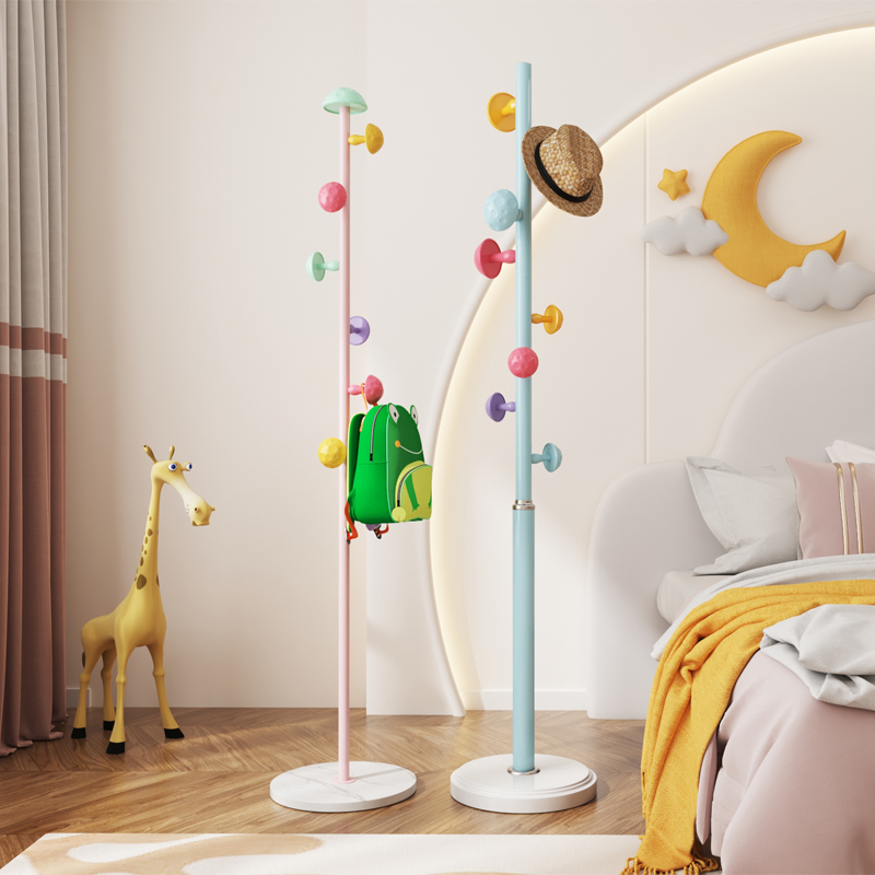 Cream Wind Clothes Rack Floor Standing Pole Style Mushrooms Children Colored Cloakhat Rack Home Bedroom Home containing clothes hangers-Taobao