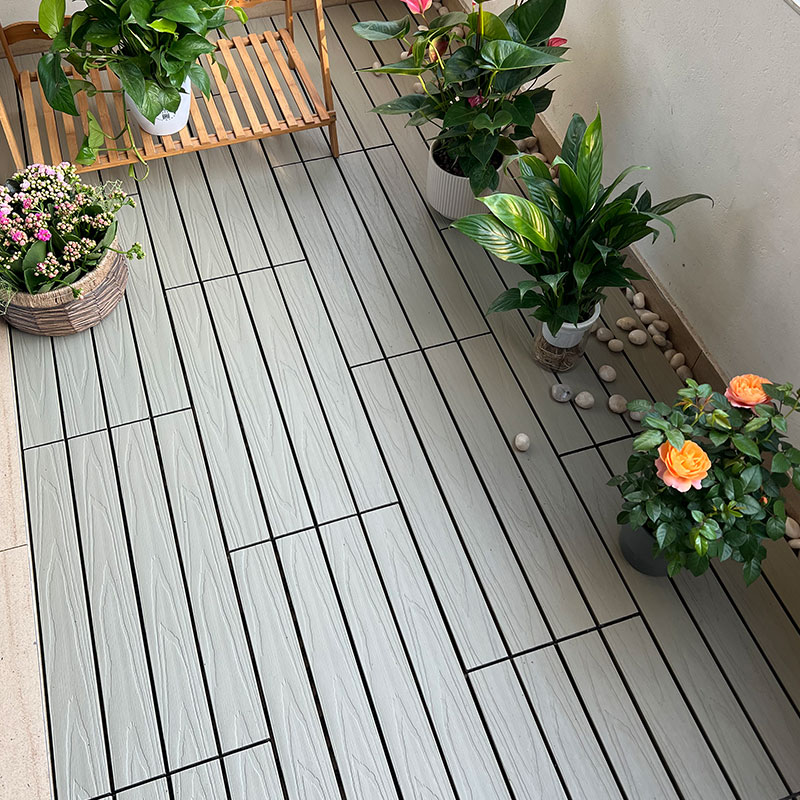 Plastic wood plastic outdoor flooring outdoor crowded courtyard balcony garden terrace splice anti-corrosion floor 30×60cm