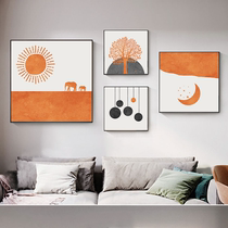 Living room sofa background wall decorative painting Nordic style modern minimalist bedroom creative mural combination restaurant hanging painting
