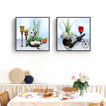 Restaurant Decoration Painting Modern Minimalist Dining Hall Wall Decoration hall Creative two couplets Hanging Painting Living-room Background Wall Mural Painting