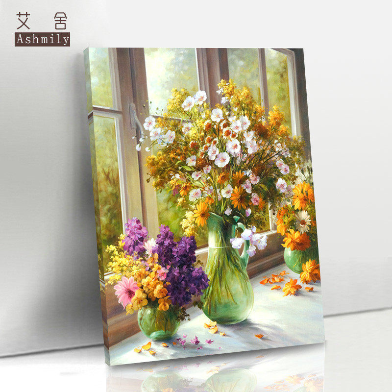 Living room dining room hanging painting vertical version retro electric meter box decorative painting non-perforated sofa background wall blocking wall mural