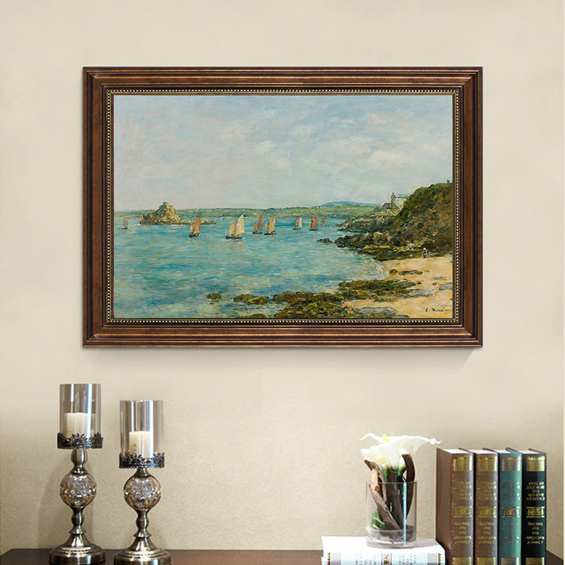 American-Style Restaurant Decorative Painting, Coastal Scenery, Imitation Oil Painting, World-Famous Painting, Wall Hanging Painting, European-Style Retro Living Room Mural American-Style Restaurant Decorative Painting, Coastal Scenery, Imitation Oil Painting, World-Famous Painting, Wall Hanging Painting, European-Style Retro Living Room Mural