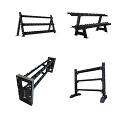 Repforce Heavy-Duty Commercial and Home Use Double-Layer and Four-Layer Dumbbell Rack (5, 6, 10, 12 Pairs)