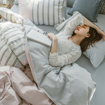  Spring and summer comfortable and breathable 30 pieces of cotton soft washed cotton fabric stitching embroidered sheets bed sheet three or four-piece set