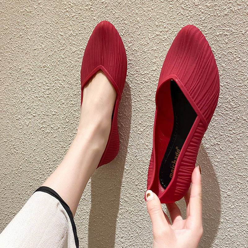 Fashion Ladies Pumps Adult Plastic Rubber Shoes Single Shoes Water Shoes Sandals Flat Waterproof Non-slip Work Rain Boots - Taobao