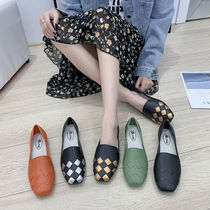 Fashion Ladies Rain Boots Work Single Shoes Sandals Water Shoes Shallow Mouth Korean Version Plastic Flat Flat Heel Solid Color Rubber Shoes Water Boots