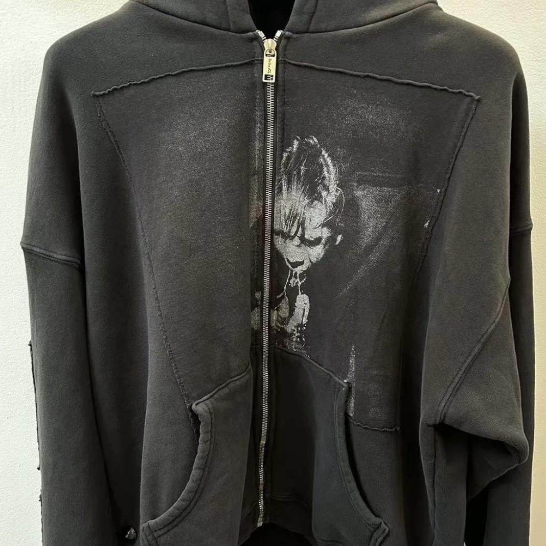 ERD melancholy Of one born with a silver spoon in one's mouth Hooded Sweater   MAXFELD   LA limit Make old loose coat   Condom Washing water black Sweater   Chaopai men and women Hooded Sweater