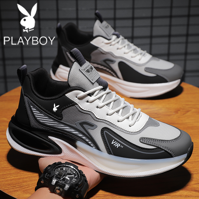 Playboy Men's Shoes 2026 New Leather Sneakers Mesh Breathable Ultra-Lightweight Running Shoes Soft Sole Casual Shoes Playboy Men's Shoes 2026 New Leather Sneakers Mesh Breathable Ultra-Lightweight Running Shoes Soft Sole Casual Shoes