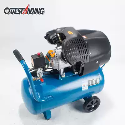Portable air compressor air pump small compressor woodworking painting car copper wire V-type double cylinder air pump