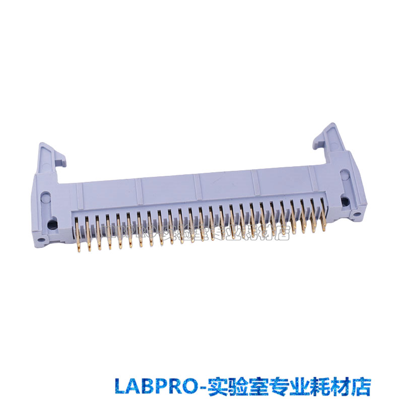 现货 牛角插座DC2-50P 镀金 间距2.54mm 直脚 灰色